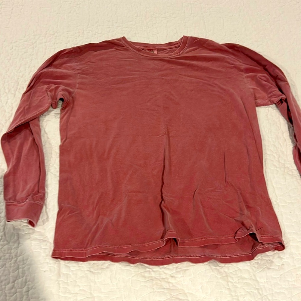 Long Sleeve Shirt Large Red Comfort Colors